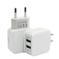 Adaptor Charger Dinding AC DC USB Power Supply Dual USB Port 5V 2A Pengisian Cepat Ponsel & Tablet Charger Perjalanan