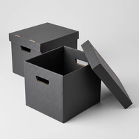 Boîte d'archives pliable en carton ondulé simple paroi pour la maison, avec couvercle, robuste, pour le rangement et l'emballage en gros