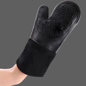 Novelty Kitchen Heat Resistant Food Grade Silicone and Cotton Double-Layer Customizable Custom <b>BBQ</b> Grill Oven Mitts Gloves - Product Image 4