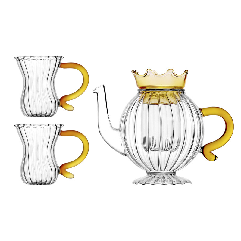 [1 pot + 2 cups] 600ml crown pot + 100ml tea cup