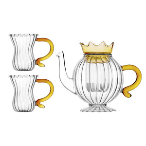 Juego de Té Británico de Diseño Moderno, Tetera y Taza con Diseño de Corona de Flores, para Té Saludable de Otoño e Invierno, con Detalles de Frutas y Rosas en Vidrio - Product Image 6