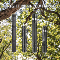 Lampu senter LED Mini, senter saku aluminium Aloi Super terang, lampu senter baterai tahan air 3A