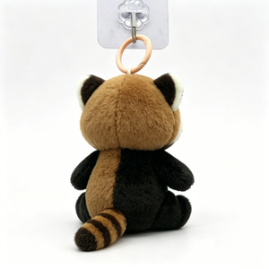 Porte-clés personnalisé en peluche Panda Rouge, mini animal en peluche, mignon dessin animé brodé, breloque anti-stress pour sac - Product Image 5