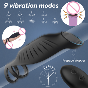 S-hande silikon uzaktan kumanda çift <span class=keywords><strong>Penis</strong></span> halkası horoz kol seks oyuncakları stimülasyon horoz yüzükler erkekler için - Product Image 3