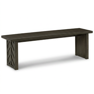 Mesa de Comedor Moderna de Madera con Diseño de Patas Geométricas, Acabado Marrón Oscuro, Muebles Duraderos para el Hogar - Product Image 1