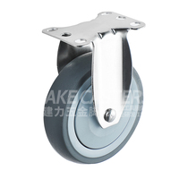 Roue pivotante en acier inoxydable JianLi avec frein, chariot à roulettes en caoutchouc thermoplastique TPR, service moyen, SUS 304/316L, 3, 4, 5 pouces