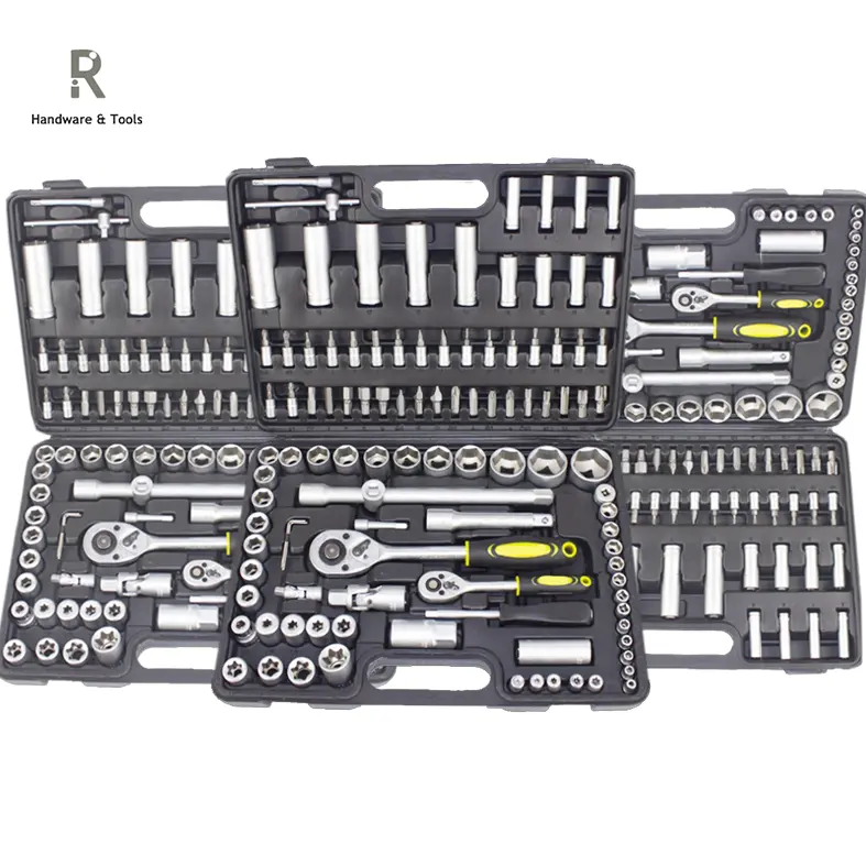 108 Pcs Home Box Tools Socket Ratchet Mechanic Spanners Combined Sets Inch Mechanics Car Package Wrench Tool Set