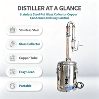 Distillateur d'huiles essentielles, équipement de distillation à la vapeur, acier inoxydable 304, utilisation domestique, machine d'extraction d'herbes et de fleurs