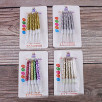Handgemachte exquisite gebogene Regenbogen alles Gute zum Geburtstag Kuchen Kerze Golden Silber kleines Wachs für Partys Bars & Home Decoration