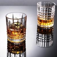Verre à bière en verre transparent facetté en gros, verre à whisky à fond épais pour bar et restaurant