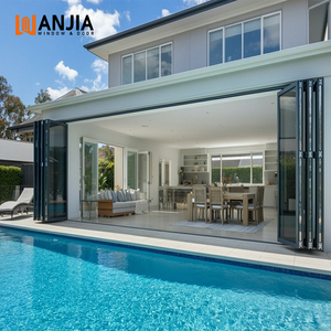 Puertas Plegables de Aluminio y Cristal para Patio Exterior, 96 x 80, Venta al por Mayor, Puertas Plegables de Aluminio y Cristal Tipo Acordeón - Product Image 2