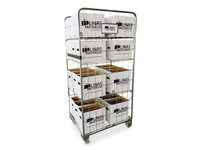 Chariot de manutention pliable pour entrepôt, conteneur métallique à 4 portes pour le transport de marchandises