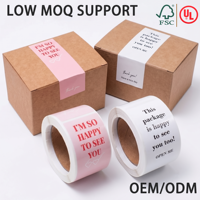 Étiquettes adhésives en rouleau personnalisées pour fabricants, impression de logo de marque privée, pour cadeaux promotionnels, papier 3x9cm, 4 couleurs