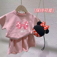 2022 enfants décontracté deux pièces costume à manches courtes coton bébé dessin animé costume filles toutes saisons-hiver printemps été automne