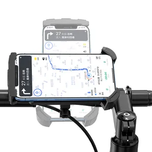 Soporte para teléfono de bicicleta ampliamente Compatible, agarre súper estable, soporte para teléfono móvil de motocicleta, abrazadera mecánica, soporte para motocicleta/Scooter