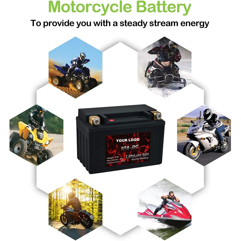 Su 12 v 12 v 7Ah 10Ah 12Ah a start lipo 4 li fe po4 lifepo4 ricaricabile agli ioni di ferro al litio e batterie per moto di potenza