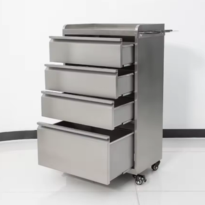 Stainless Steel Salon Barber Cabinet Drawers <b>Trolley</b> <b>4</b>-<b>Wheel</b> Modern Design Furniture Gym Workshop School Hotel Home Office - Product Image 6
