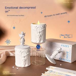 Bougie d'aromathérapie en gypse faite à la main en cire de soja, cadeau d'anniversaire, bougie d'aromathérapie d'intérieur - Product Image 2