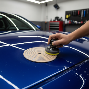 Disques de polissage en coton matelassé Fervi 150 mm pour le detailing automobile - Product Image 3