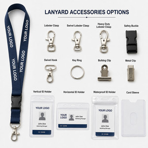 Custom Logo Polyester Lanyard Heat Transfer Printing Various Hardware <b>Clips</b> and Buckles for Office Event and School ID Badge - Product Image 5