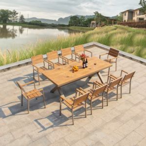 Ensemble de <span class=keywords><strong>table</strong></span> et chaises de jardin en aluminium moderne, meubles populaires pour patio, hôtel, villa, <span class=keywords><strong>table</strong></span> et chaises d'extérieur - Product Image 1