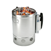Allume-charbon compact Pinnovo, accessoire pour barbecue au charbon de bois qui fait brûler les charbons en moins de 15 minutes, idéal pour les grils plus petits