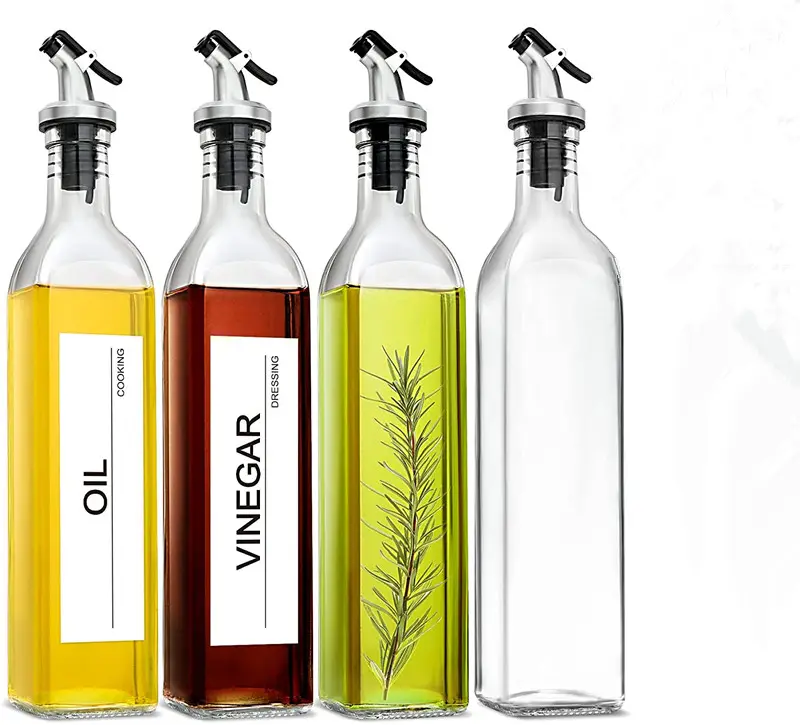 Oil Dispenser Bottle for Kitchen Cooking bottle and Vinegar Dispenser Glass Oil Container Cruet-Oil Pourer Spout