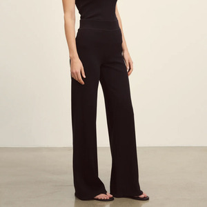 Women's High Waist Wide Leg <b>Wool</b> Trousers Solid Color Anti-Wrinkle Full Length Loose Fit Women's <b>Pants</b> Minimalist Style - Product Image 3