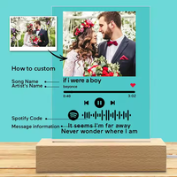 Support en bois écologique personnalisé de haute qualité avec acrylique UV pour plaque d'album musical, veilleuse 3D au design moderne