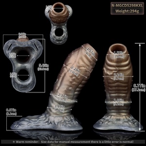 NNSX Open Tip Penis Enlarger Fantasy Wearable Penis Sleeves with Adjustable Belt Testicular <b>Ring</b> <b>Couple</b> G-spot Pleasure Enhancer - Product Image 6