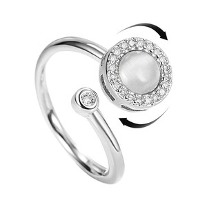 New Arrival Rotatable Cat Eye Stone Ring Gold Plated Round Diamond Opening Decompression Ring for Women Girls - Product Image 2