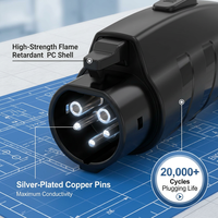 Nouvel adaptateur de charge domestique TUOCHI TC-C-005 NACS J1772 80A 250V AC, convertisseur rapide pour VE, IP65, prêt pour une utilisation extérieure, pour la charge quotidienne et de nuit