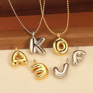 New Trendy Fashionable Custom DIY Gold and <strong>Silver</strong> Plated Initial A-Z Letter Bubble Design Copper <strong>Pendant</strong> for Women and <strong>Men</strong> - Product Image 1