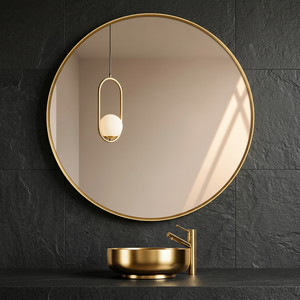 Miroir de salle de bain LED intelligent à commande tactile, anti-buée, mural, avec cadre en aluminium, design moderne éclairé pour hôtel et coiffeuse - Product Image 3