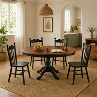 Table à manger circulaire extensible et pliable en bois rétro français, écologique, pour hôtels et restaurants