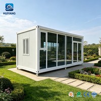 Unité modulaire de conteneur à paroi vitrée à grande vue, assemblage rapide, idéale pour les bureaux de chantier