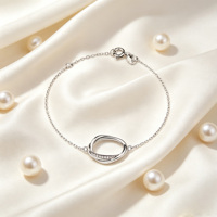 Bracelets tendance en argent sterling 925 pour femmes, bijoux fantaisie avec accents de zircon cubique