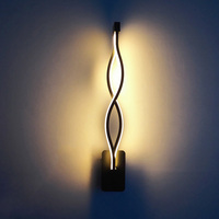 Applique Murale LED Up & Down Standard UE pour Décoration Maison Moderne, Lampe Murale LED Intérieure Forme Onde en Aluminium 16W pour Fêtes