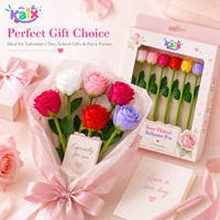 Stylo gel en silicone souple KAIX en forme de rose, écriture fluide, cadeau idéal pour les enseignants et la rentrée scolaire (vente au détail)