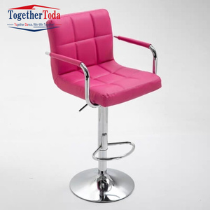 Modern Commercial Iron White Lift and Rotate Swivel <b>Bar</b> Chair <b>Stool</b> for Home <b>Bar</b> and Living Room - Product Image 2