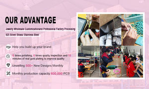 للبيع بالجملة مجوهرات مخصصة من الفضة عيار 14 قيراط 18 قيراط مطلية بالروديوم المطلية بالروديوم سائبة من الزركون للنساء - Product Image 6