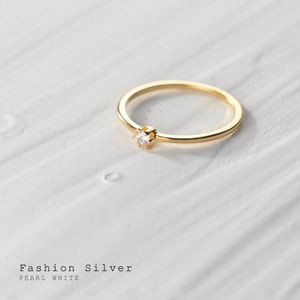 925 Sterling <b>Silver</b> Cubic Zirconia Thin <b>Rings</b> Fine Jewelry Minimalist Gold Filled Diamond <b>Stacking</b> <b>Rings</b> Women's - Product Image 4