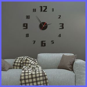 Horloge murale décorative en acrylique numérique, horloge murale 3D, horloge à quartz moderne pour salon, chambre à coucher - Product Image 2