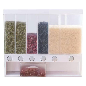 Kitchen Storage Organizer PP <b>Plastic</b> Rectangle Rotating Detachable Cereal Dry <b>Food</b> <b>Container</b> Wall Mounted Grain Storage Box Rice - Product Image 1
