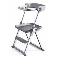 Chaise haute bébé pliable en plastique personnalisable avec repose-pieds multifonctionnelle portable pour une utilisation intérieure/extérieure Alimentation