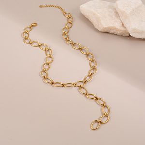 Chaîne en acier inoxydable tendance au design audacieux, un collier haut de gamme qui ne ternit pas, à la mode et très en vogue. - Product Image 3