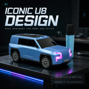 ลำโพงรถยนต์รุ่น YNG-U8 Yangwang U8 พร้อมไมโครโฟนไร้สาย, คาราโอเกะ RGB, รองรับการ์ด TF, วิทยุ FM, บลูทูธ 5.3 แบบพกพา - Product Image 2