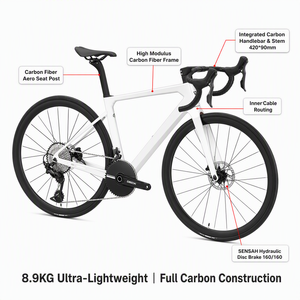 Vélo de route Aero 700C RS 24 vitesses, freins à disque hydrauliques, roues en alliage, guidon en carbone, vélo de course léger, prêt à être expédié rapidement - Product Image 4