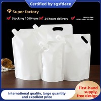Pochette à bec verseur blanc laiteux en PET/PE de qualité alimentaire pour emballage de boissons, avec impression gravure personnalisée pour le thé au lait en gros