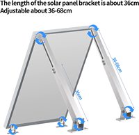 Support de panneau solaire en aluminium réglable, inclinaison de 10 à 60 degrés, pour toits métalliques plats ou balcons muraux